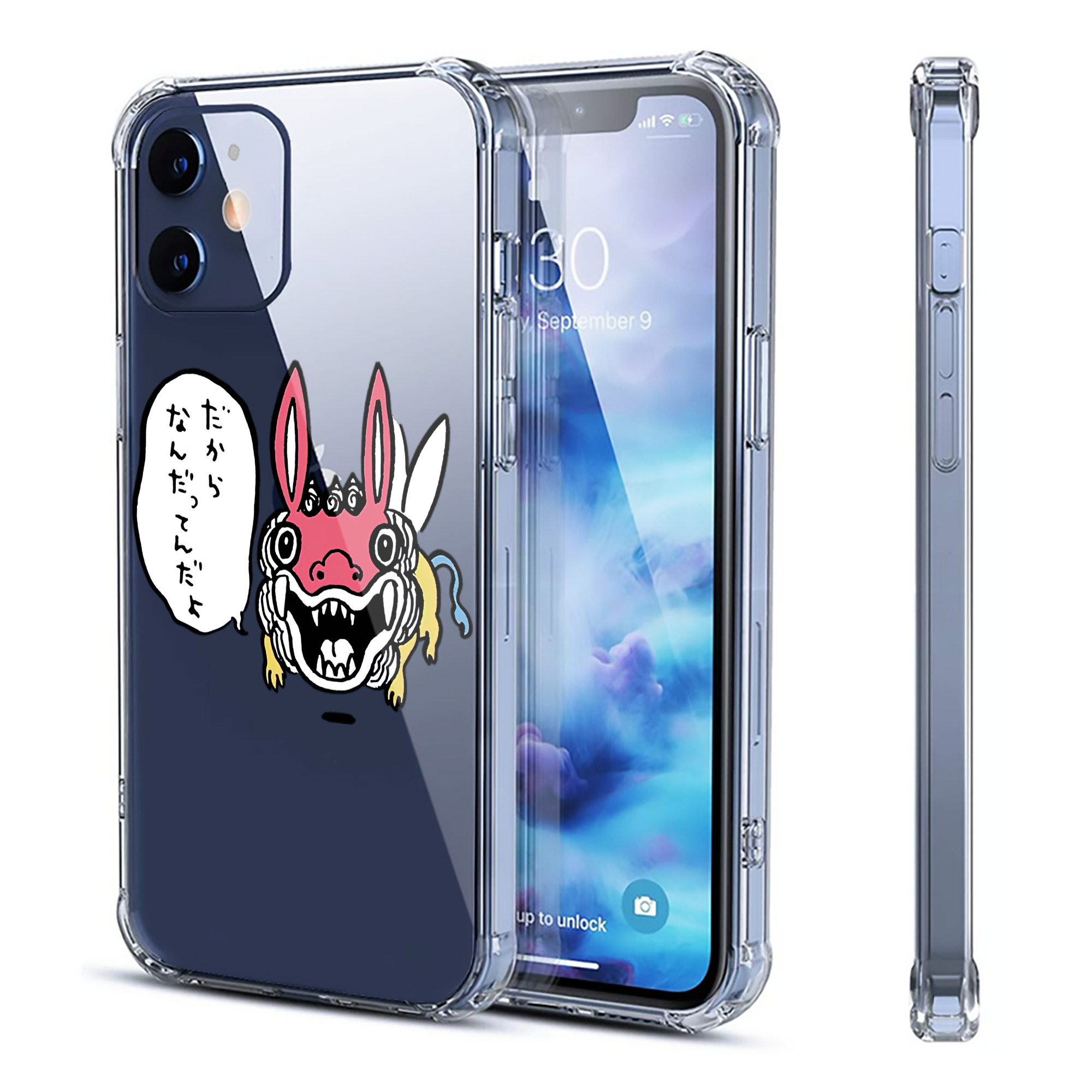 （画像用） ちいかわ でかつよ Chii-kawa Dekatsuyo 【iPhone 12シリーズ対応】透明スマホケース（クリアソフトケース）